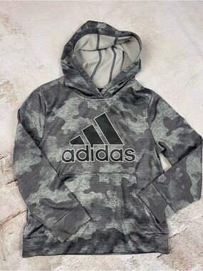 adidas Black & Gray Camo Pullover Hoodie for Kids